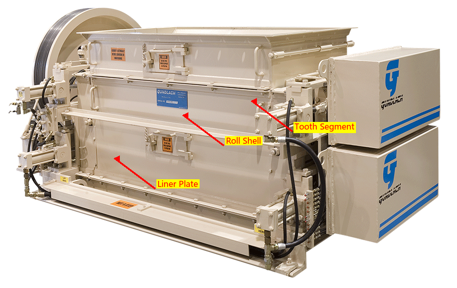 Double Rolling Roll Shell Segment Tracks with teeth installation position