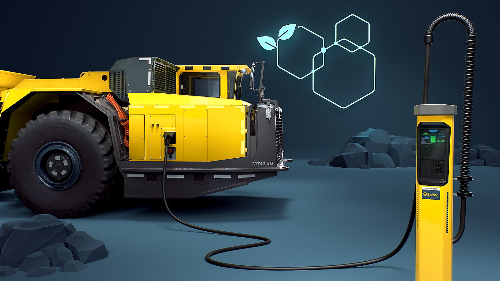 Epiroc 官方 Minetruck MT42 SG 电池电动地下矿用卡车图