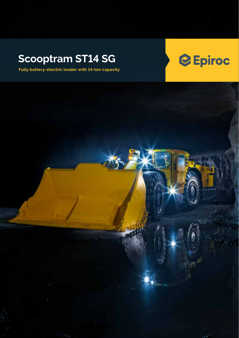 Epiroc 官方 Scooptram ST14 SG 电池电动地下装载机矿区实机图