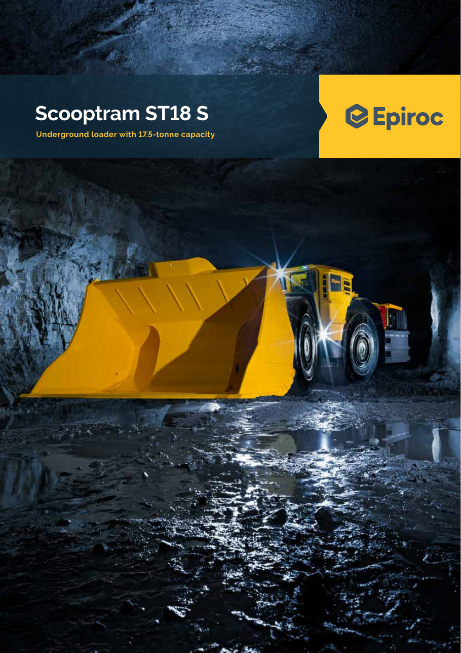 Epiroc 官方 Scooptram ST18 S 大型地下装载机矿区实机图
