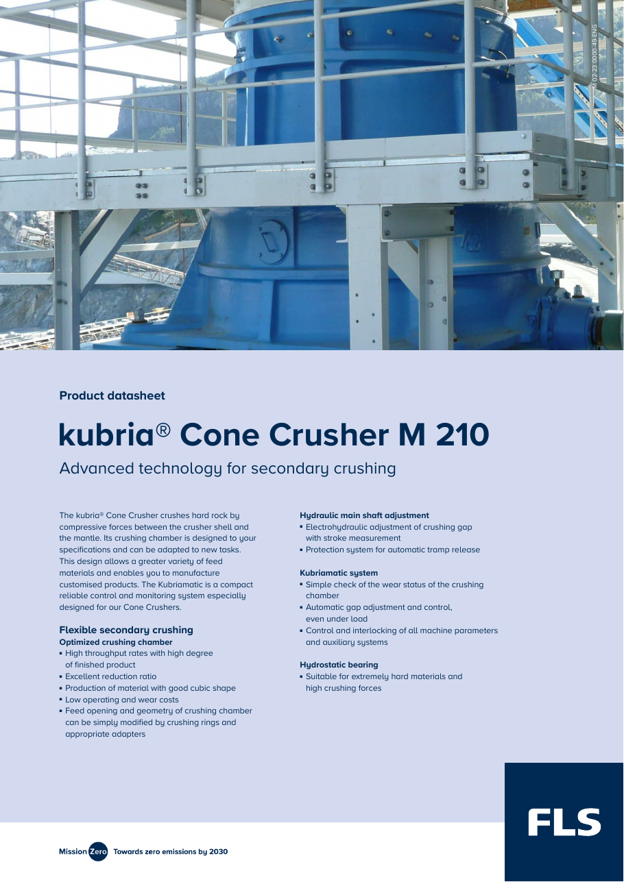 FLS kubria M 210 圆锥破碎机官方数据表首页