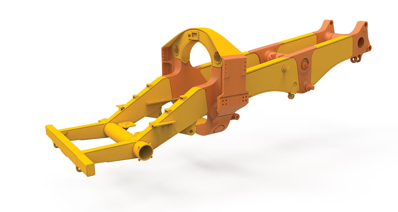Komatsu Electric-Drive Mining Trucks Original trailer Construction Graphic illustration
