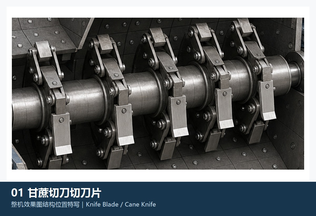 Industrial cutting blades and sugarcane knives
