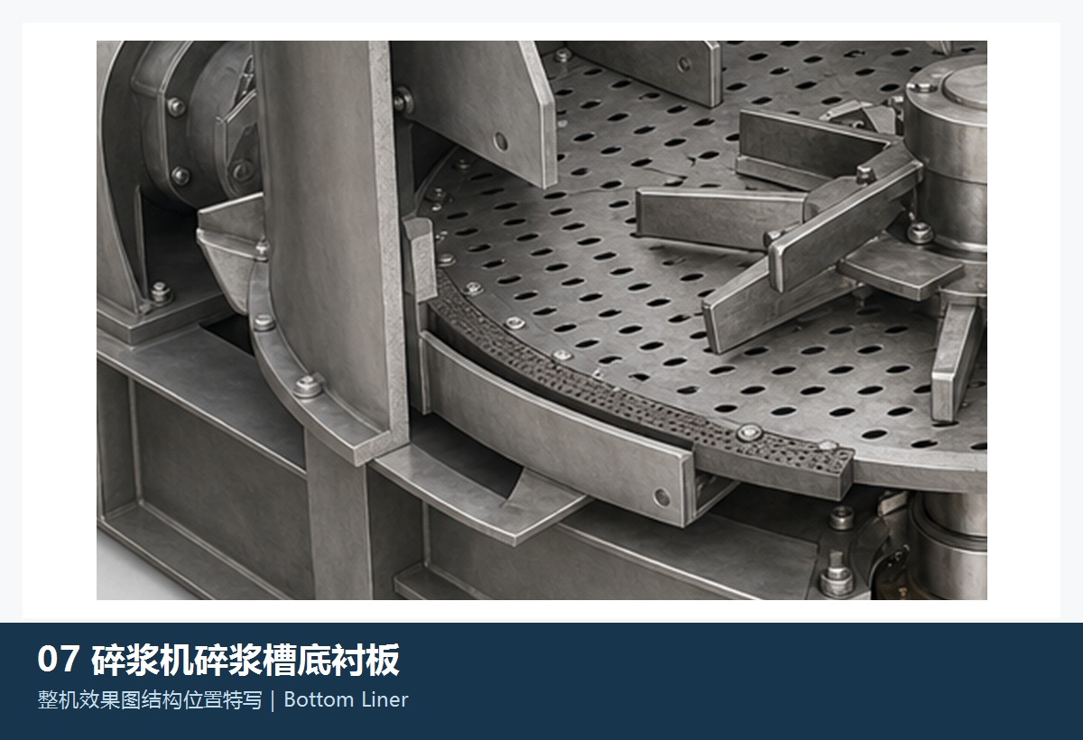Illustration of the general pulper tub bottom liner category