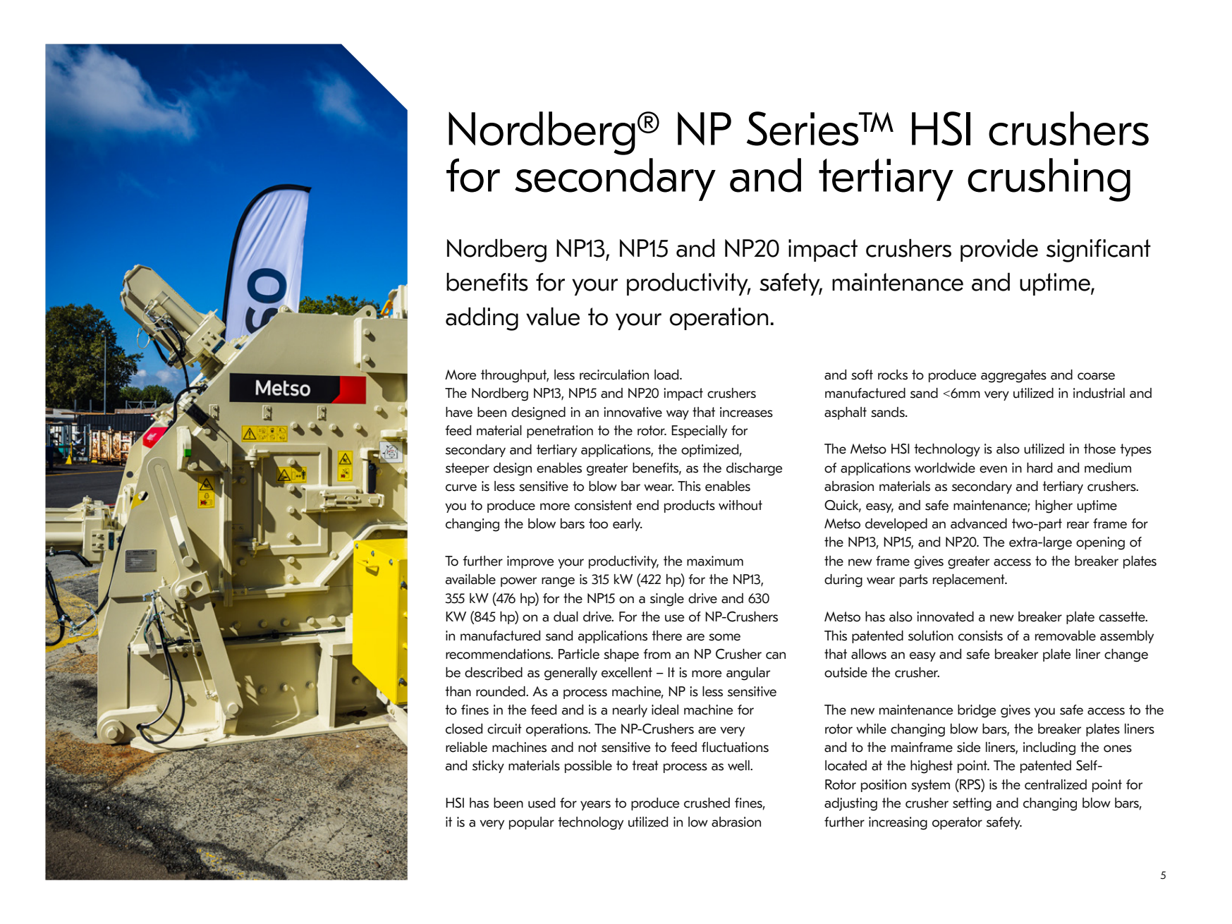 Metso Nordberg NP Series Пункты и три контратаки на оригинальном заводе