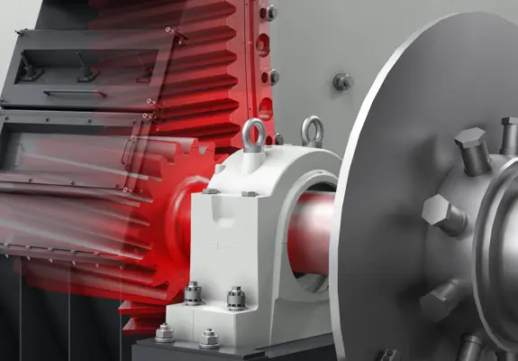 SAG mill pinion and girth gear mesh
