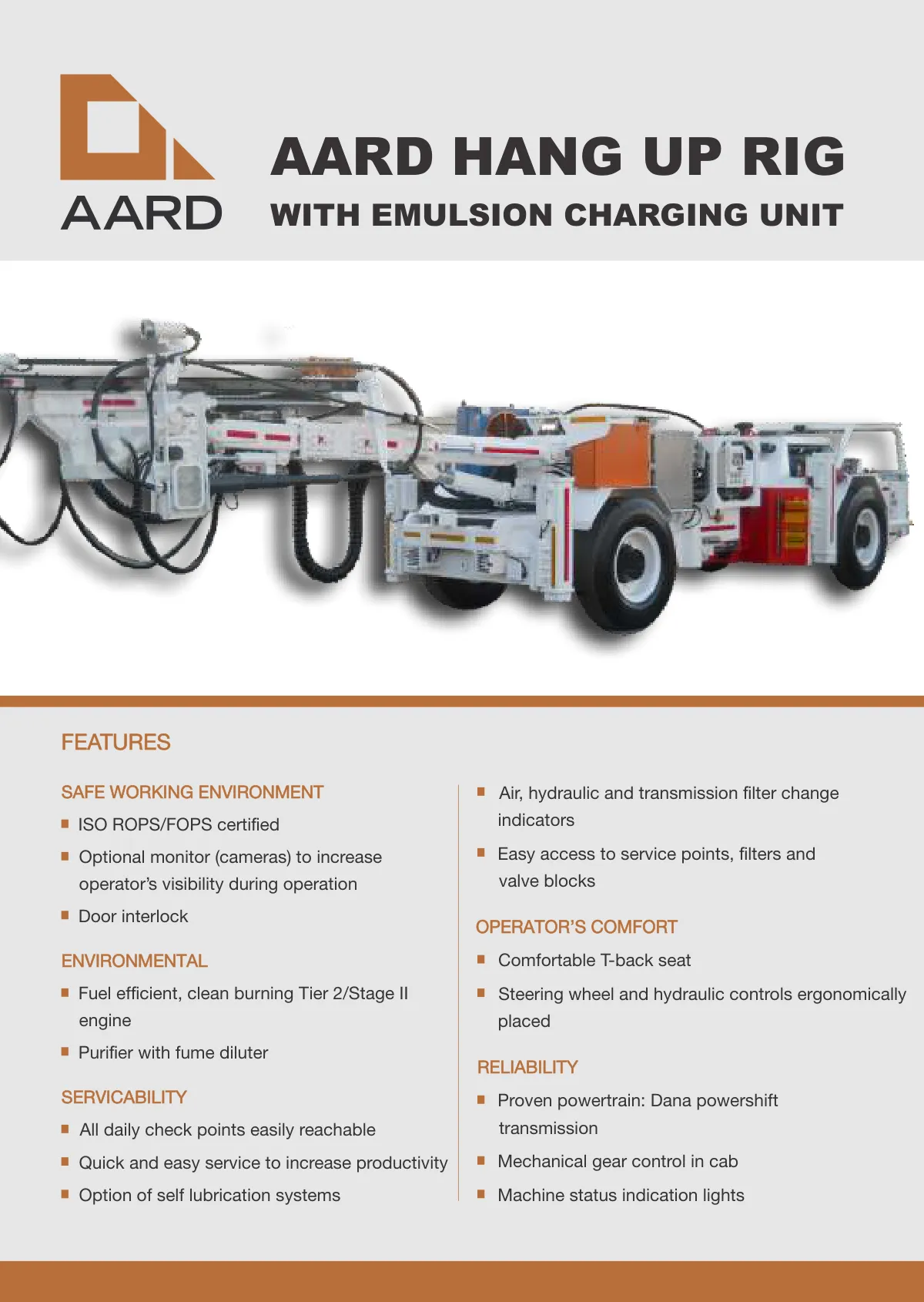 AARD Hang Up Rig con unidad de carga de explosivos en emulsión