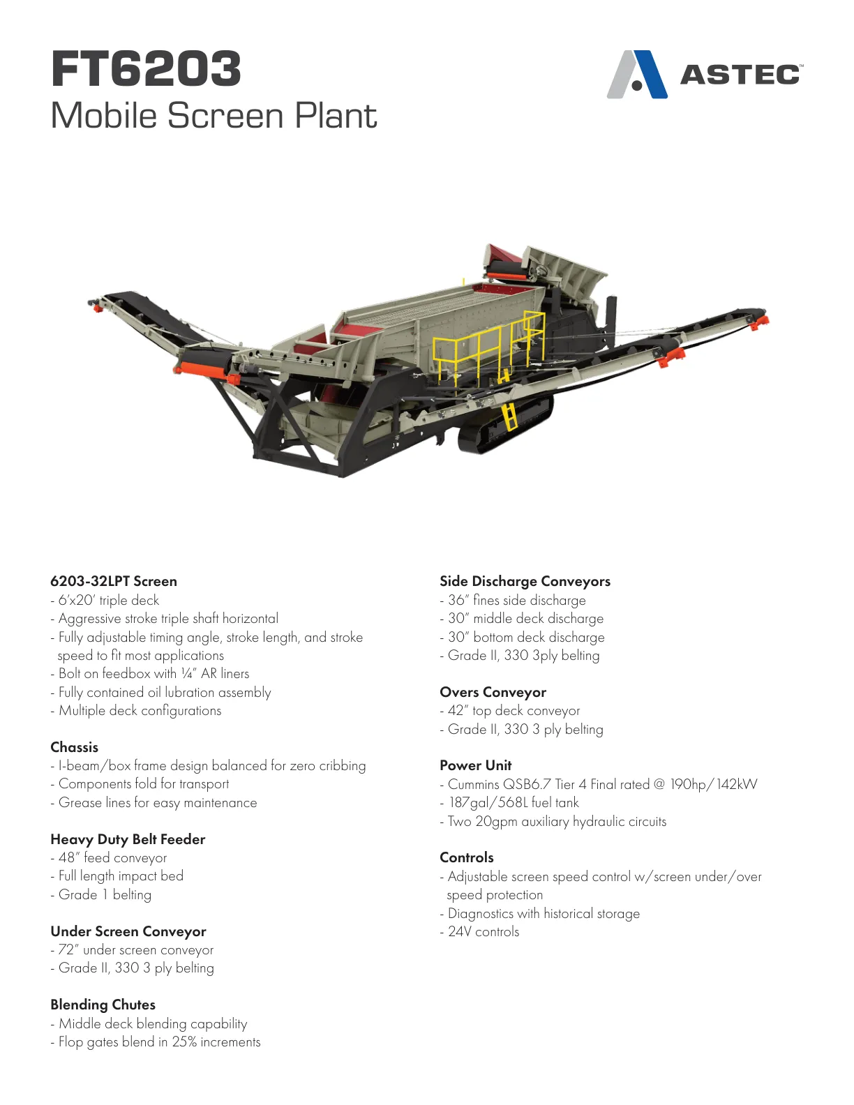 Planta móvil de cribado con criba horizontal FT6203