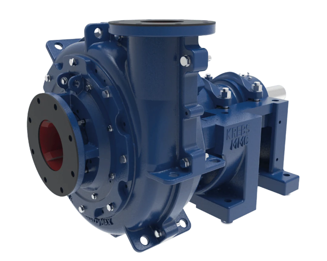 Bomba de lodos FLS KREBS slurryMAX instalada, en la documentación del fabricante