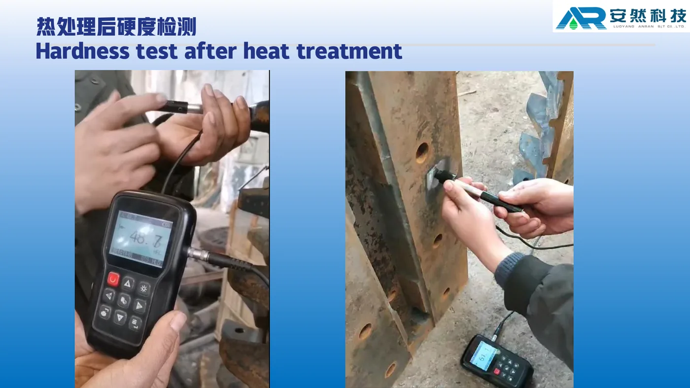Tooth plate process step 09: Hardness test after heat treatment