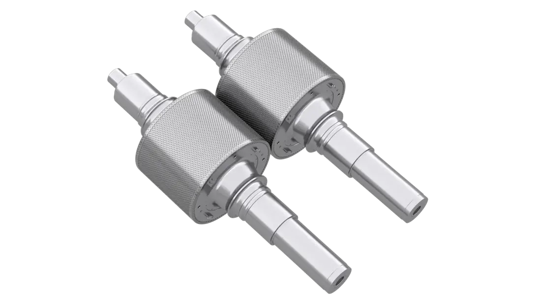Rodillo con espárragos y eje Enduron HPGR, imagen del fabricante