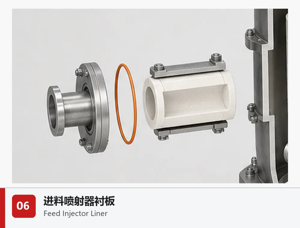 Revestimiento del inyector de alimentación
