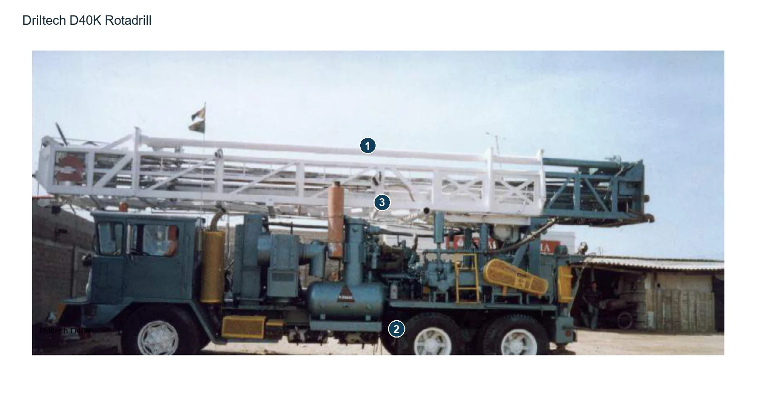 منصة حفر Driltech D40K Rotadrill على شاحنة – منصة حفر دوراني على شاحنة (2)