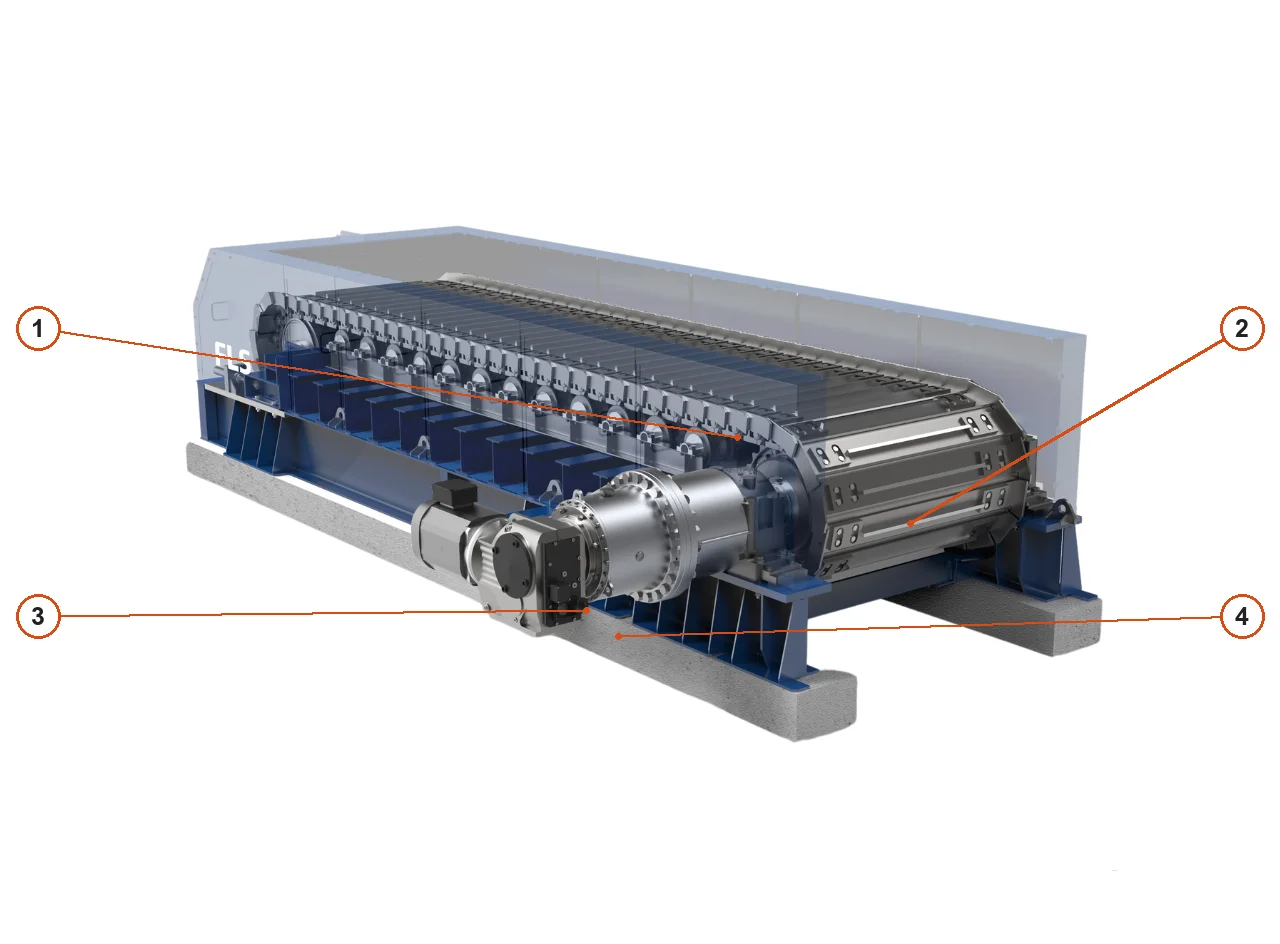 FLS PAF / RKF Heavy-Duty Apron Feeders – Esquema de ubicación de componentes