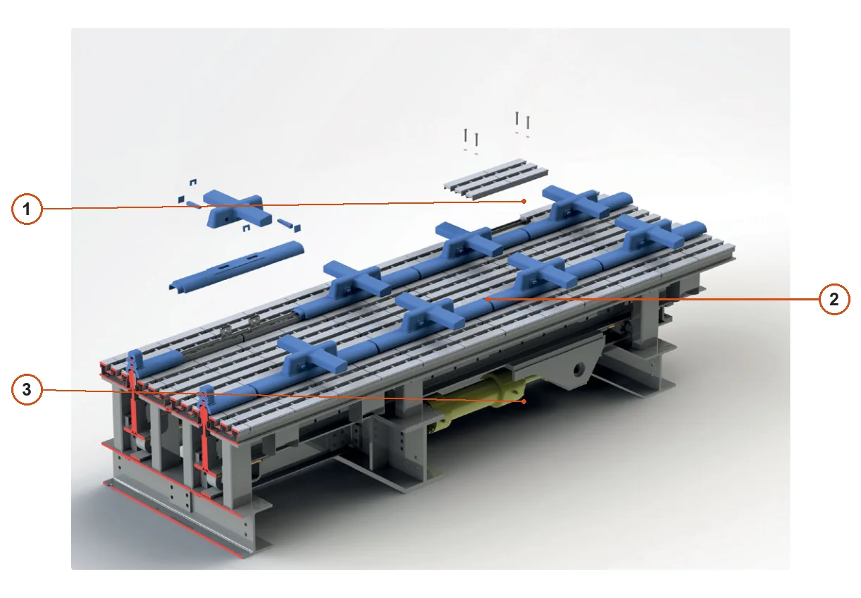 FLS Legacy FLSmidth clinker cooler installations – Esquema de ubicación de componentes