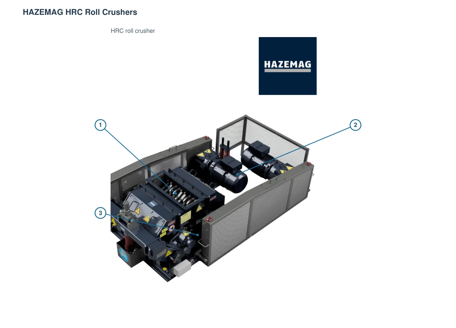HAZEMAG HRC Double Roll Crushers – Esquema de ubicación de componentes