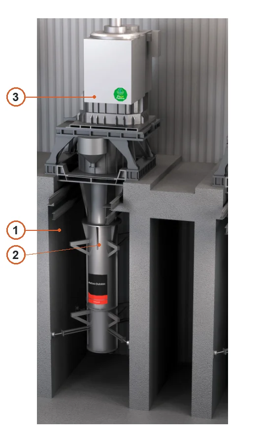 Metso HIGmill High-Intensity Grinding Mill – Esquema de ubicación de componentes