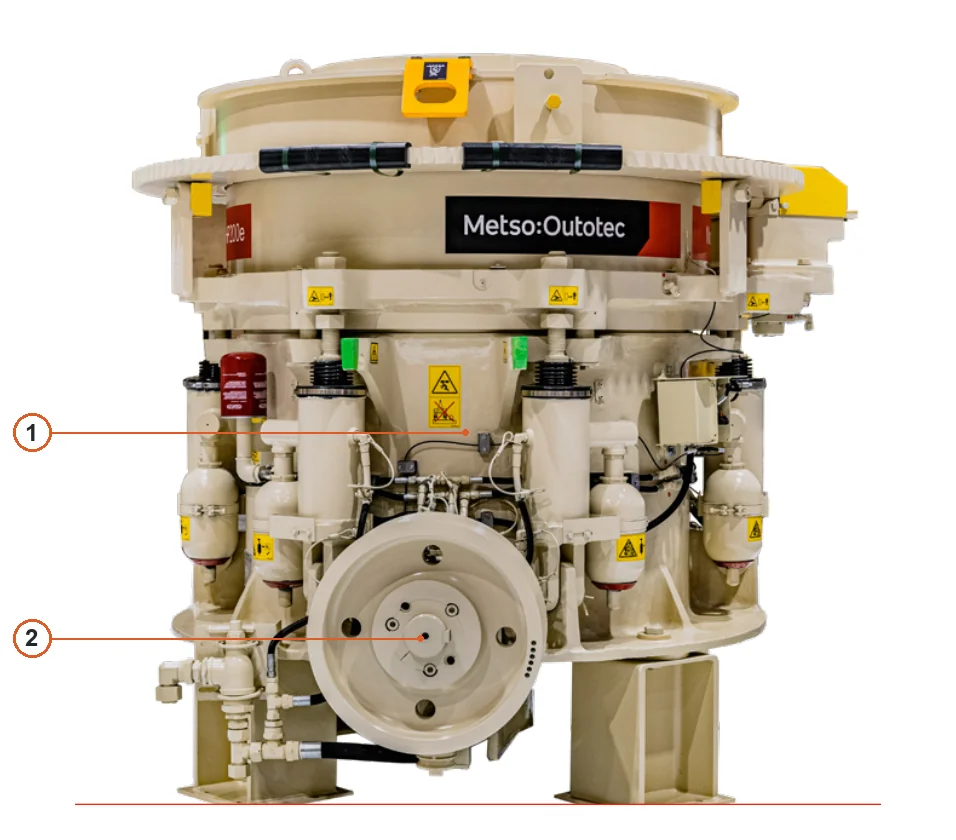 Metso HPe Series Cone Crushers – Esquema de ubicación de componentes