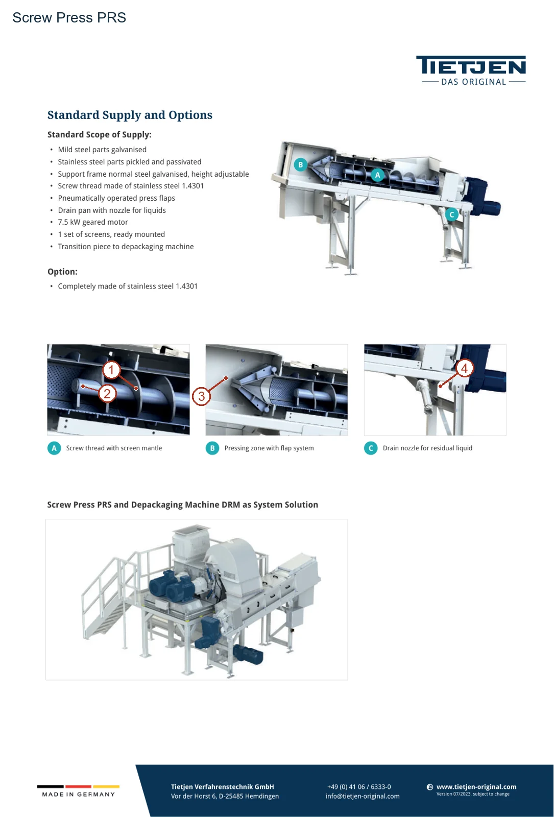 TIETJEN Screw Press PRS 螺旋压榨机 – 螺旋压榨机 (2)