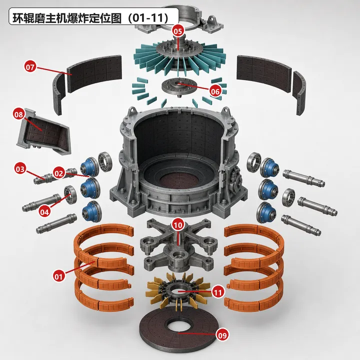 Диаграмма местоположения части Ring Roller Mill
